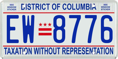 DC license plate EW8776