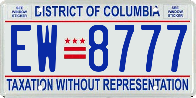 DC license plate EW8777