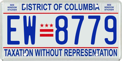 DC license plate EW8779