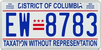 DC license plate EW8783