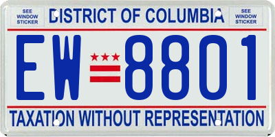 DC license plate EW8801