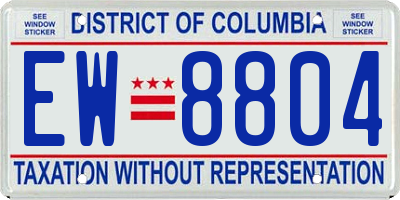DC license plate EW8804