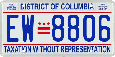 DC license plate EW8806