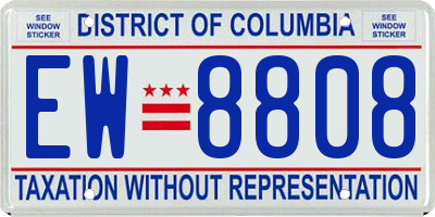 DC license plate EW8808