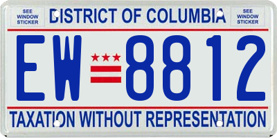 DC license plate EW8812