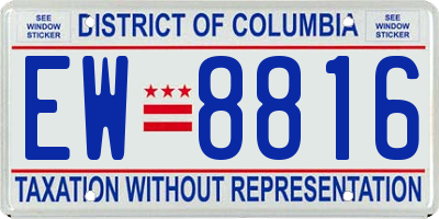 DC license plate EW8816