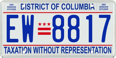 DC license plate EW8817