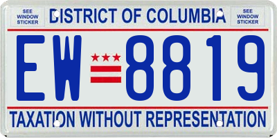 DC license plate EW8819