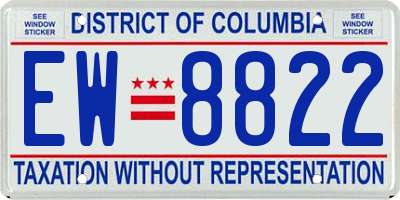 DC license plate EW8822