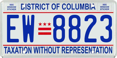 DC license plate EW8823
