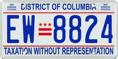 DC license plate EW8824