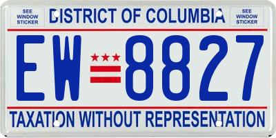 DC license plate EW8827