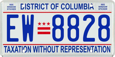 DC license plate EW8828
