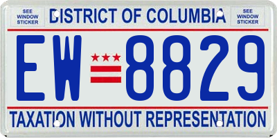 DC license plate EW8829