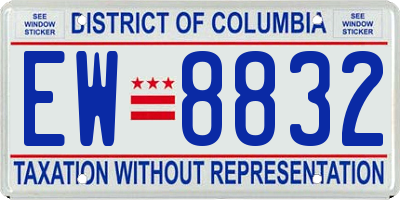 DC license plate EW8832