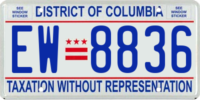 DC license plate EW8836