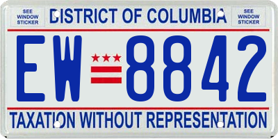 DC license plate EW8842