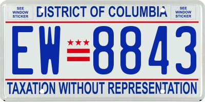 DC license plate EW8843