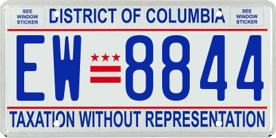 DC license plate EW8844