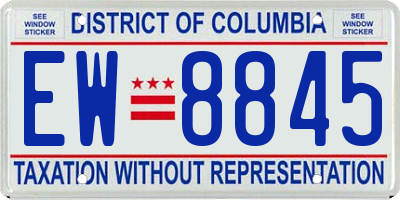 DC license plate EW8845
