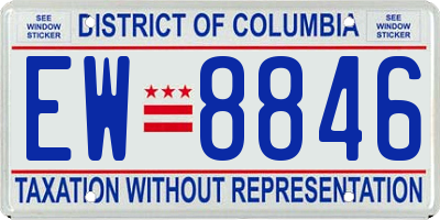 DC license plate EW8846