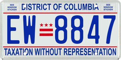 DC license plate EW8847