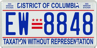 DC license plate EW8848
