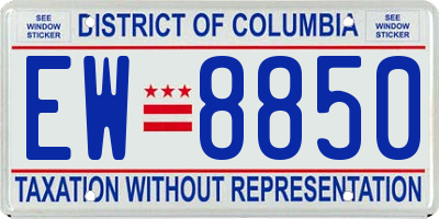 DC license plate EW8850