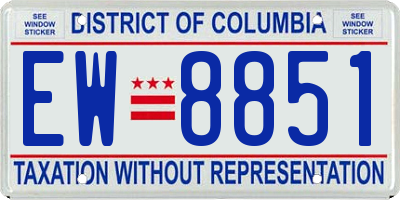 DC license plate EW8851