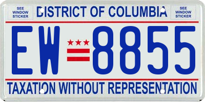 DC license plate EW8855