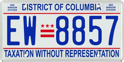 DC license plate EW8857