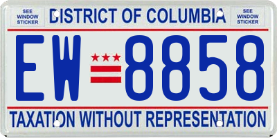 DC license plate EW8858