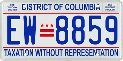 DC license plate EW8859