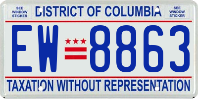 DC license plate EW8863