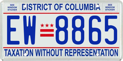 DC license plate EW8865