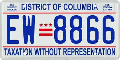 DC license plate EW8866