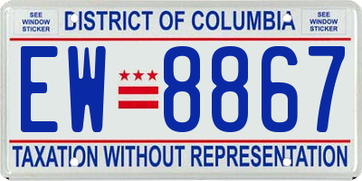 DC license plate EW8867