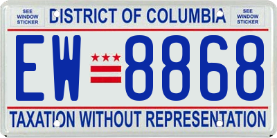 DC license plate EW8868