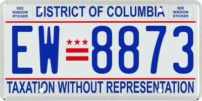 DC license plate EW8873