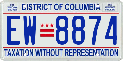 DC license plate EW8874