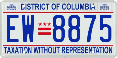 DC license plate EW8875