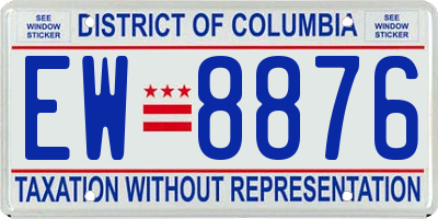 DC license plate EW8876