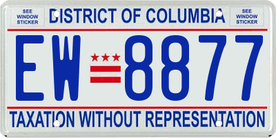 DC license plate EW8877
