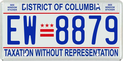 DC license plate EW8879
