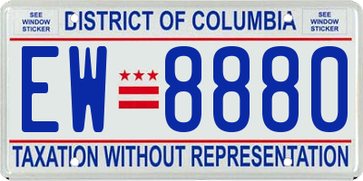 DC license plate EW8880