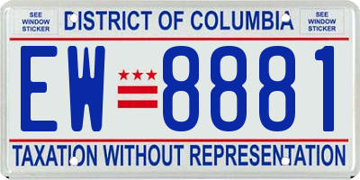 DC license plate EW8881