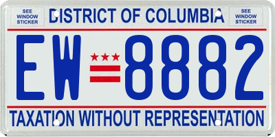 DC license plate EW8882