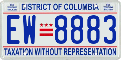 DC license plate EW8883