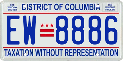 DC license plate EW8886