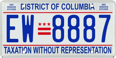 DC license plate EW8887